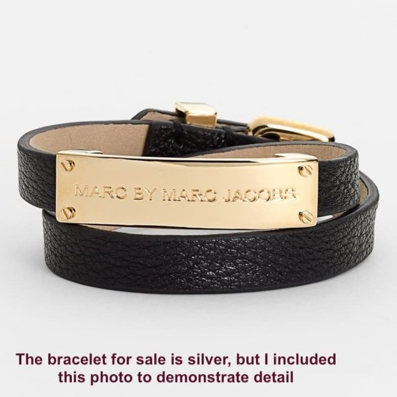 Double Wrap Genuine Leather ID Bracelet - Picture 4 of 6